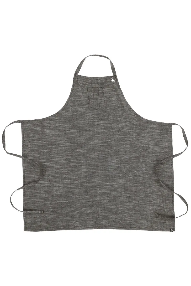 Corvallis Black & Steel Grey Chefs Bib Apron