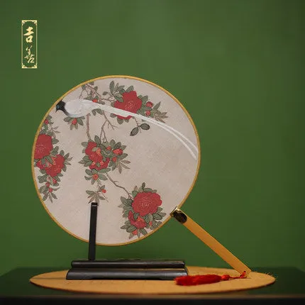 Cotton And Linen Hand-made Bamboo Bone Classical Chinese Fan Single Side 100