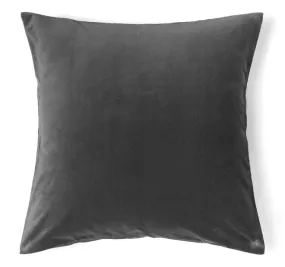 Cotton Velvet European Pillowcase Storm Grey