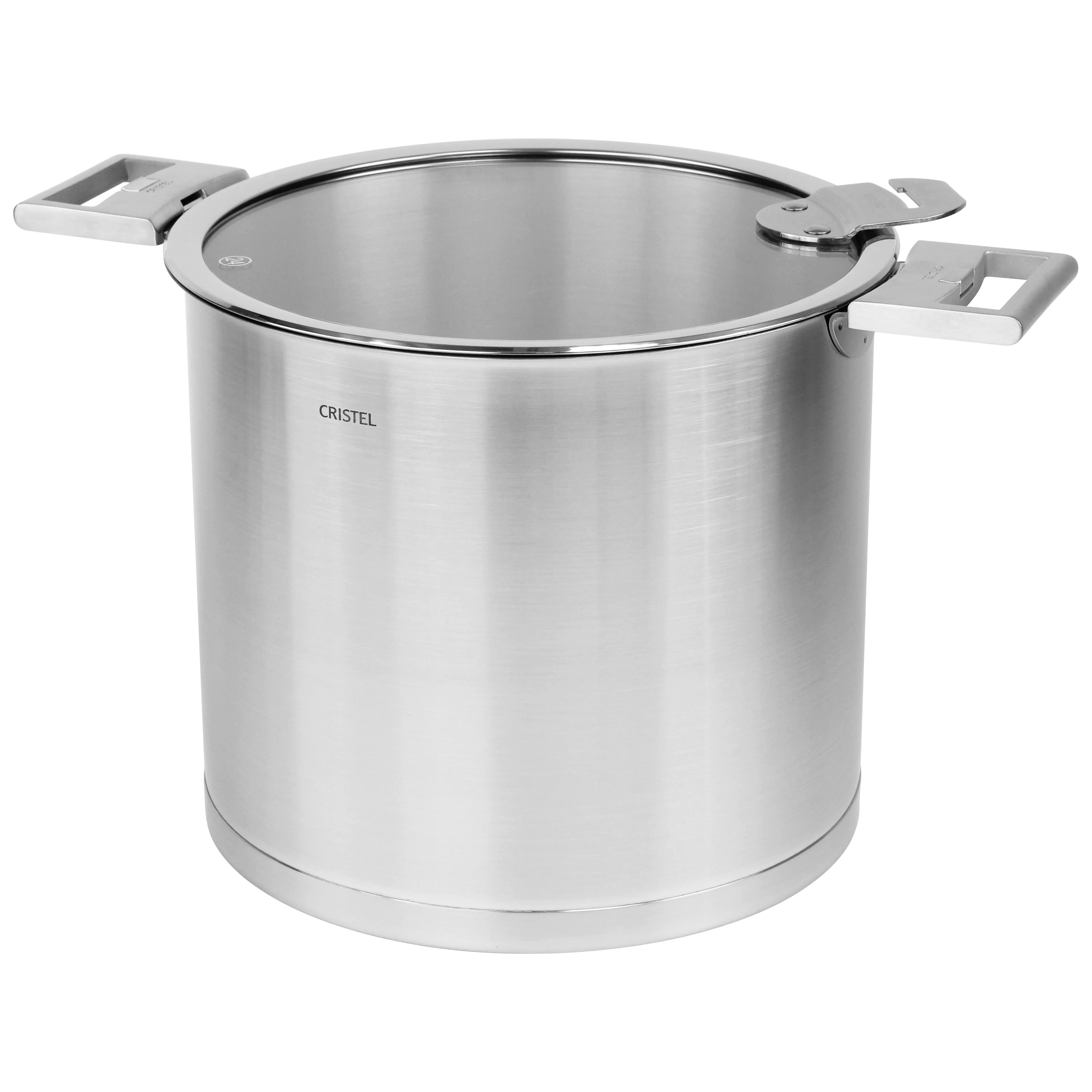 Cristel Strate Detachable Handle 5.5-Quart Stockpot With Flat Glass Lid