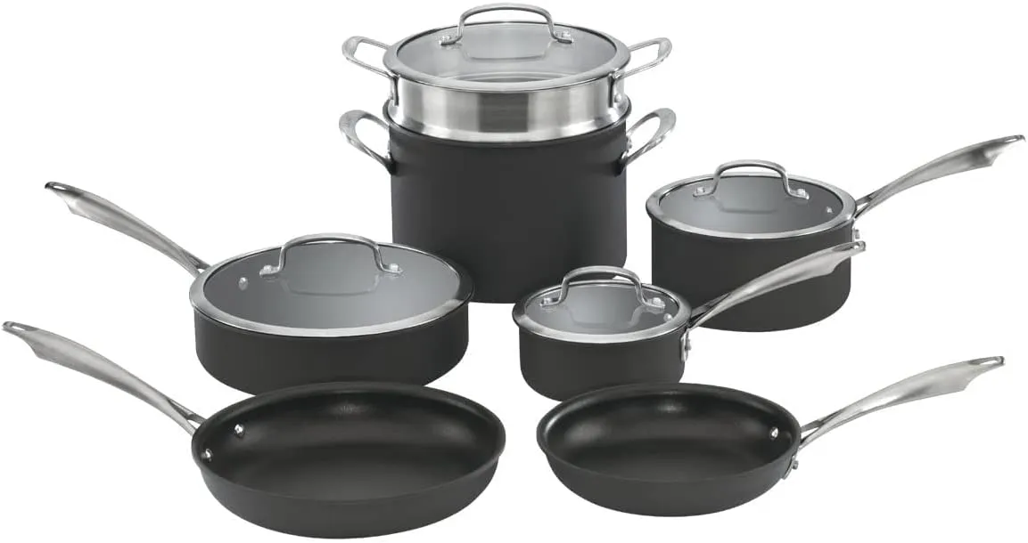 Cuisinart 67-11D Anodized 11 Piece Cookware Set Black