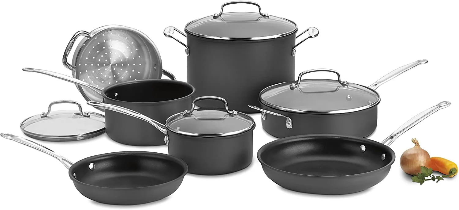 Cuisinart 67-11D Anodized 11 Piece Cookware Set Black