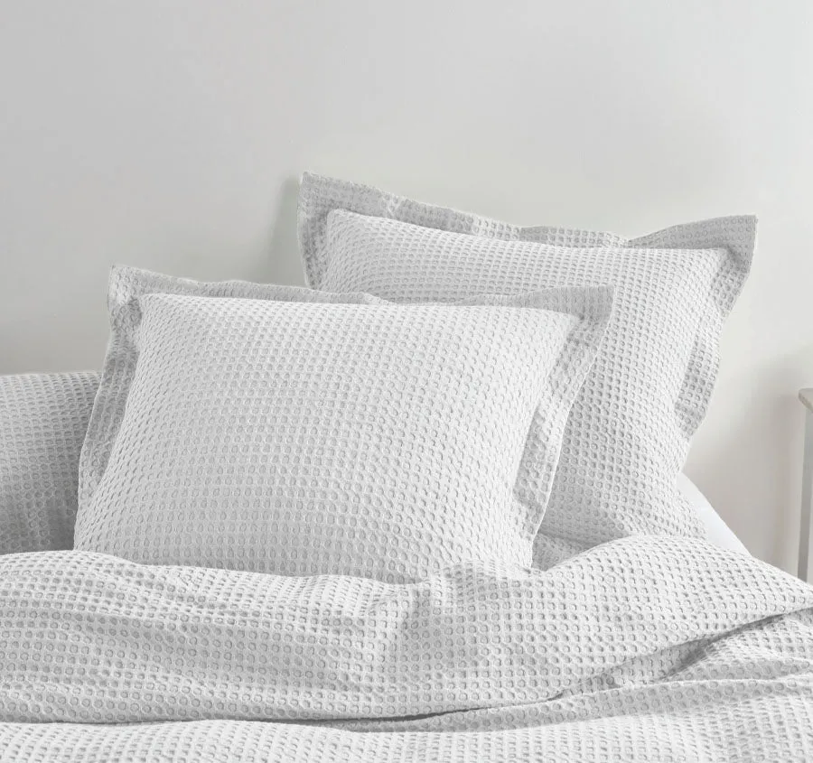 Deluxe Waffle European Pillowcase White