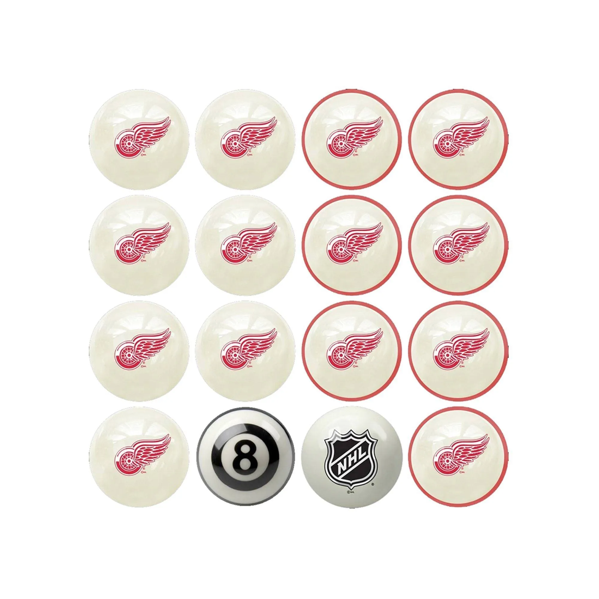 Detroit Red Wings Home & Away Billiard Ball Set