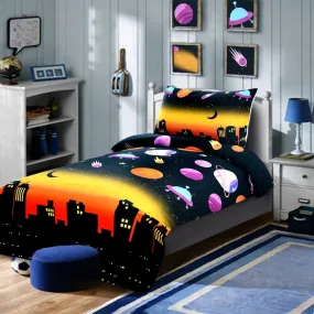 Digital Printed Junior Single Bed Sheet(3891)-Galaxy