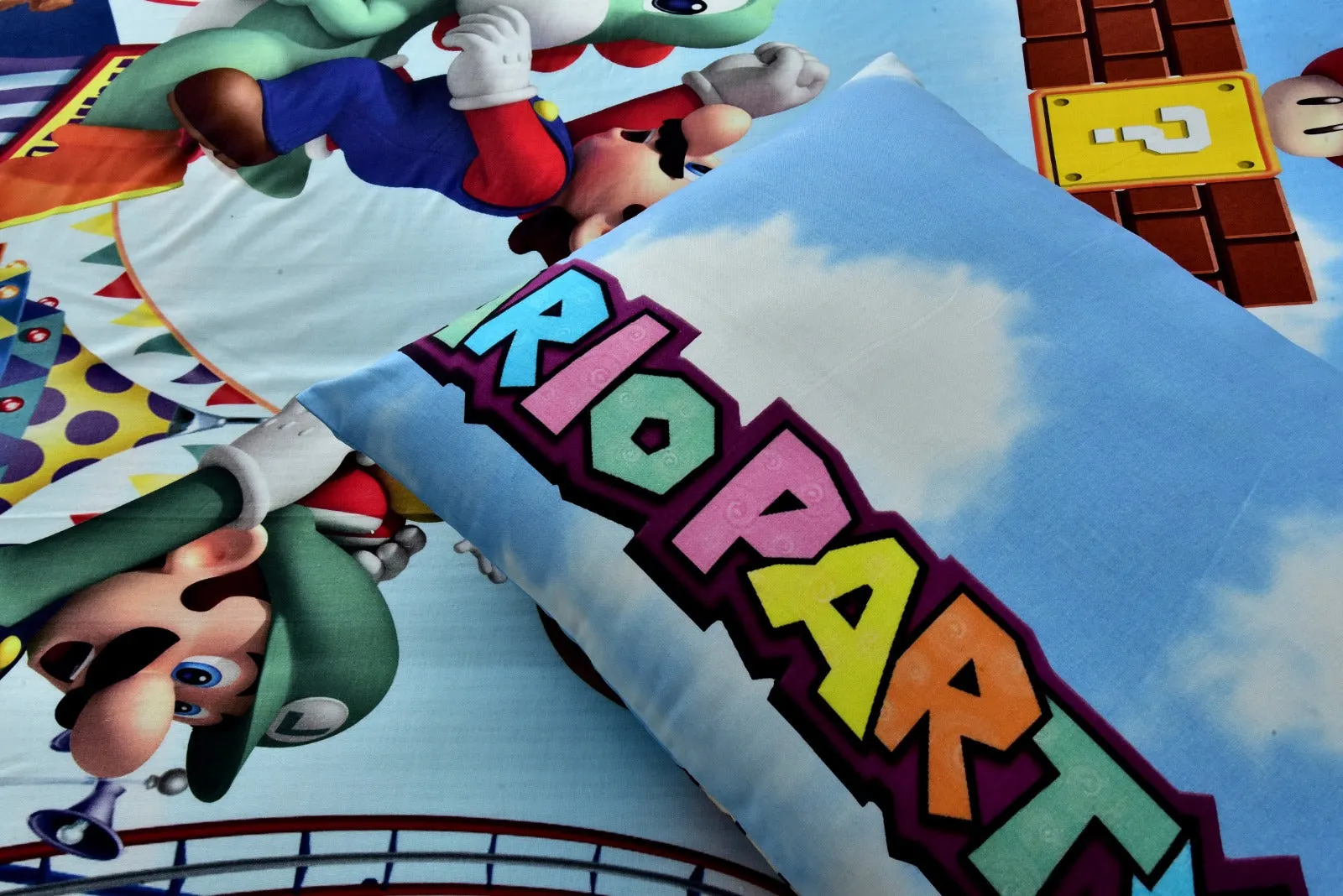 Digital Printed Junior Single Bed Sheet(4203)-Mario Party