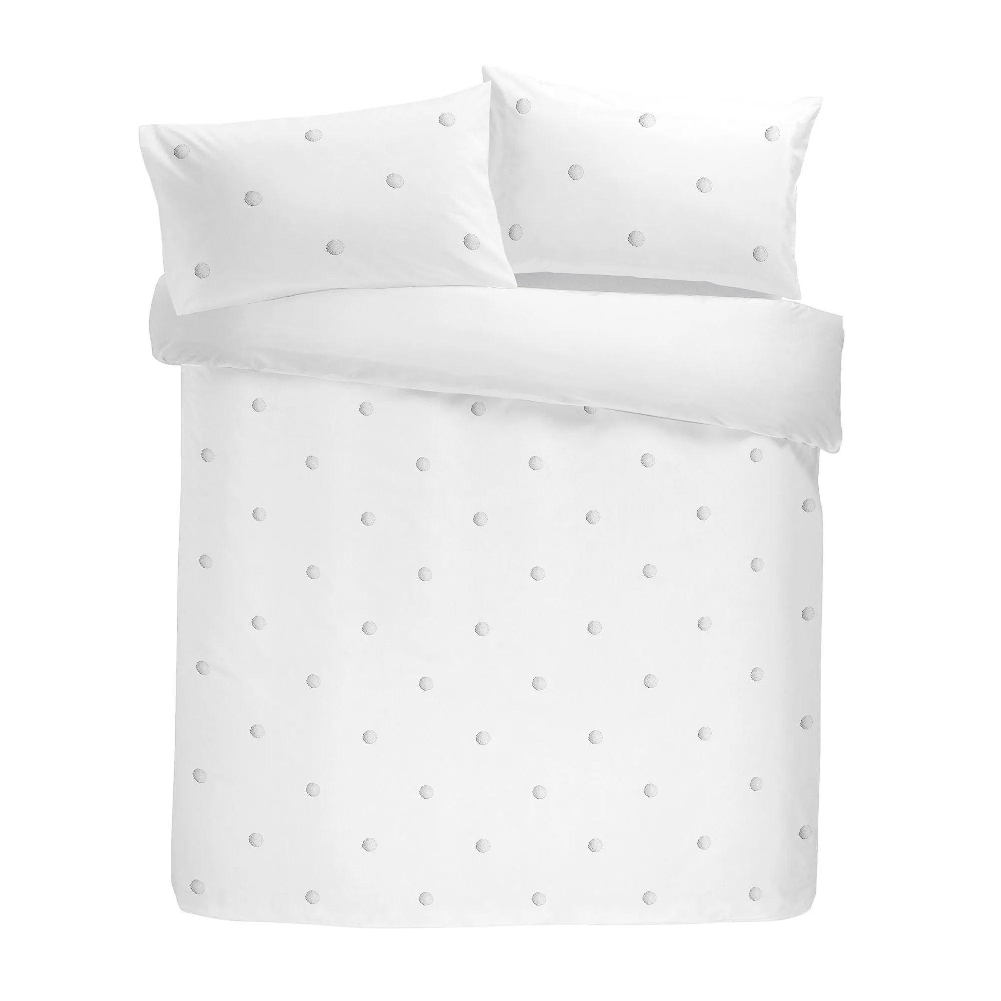 Dot Garden Duvet Cover Set by Appletree Boutique in White with White Dots