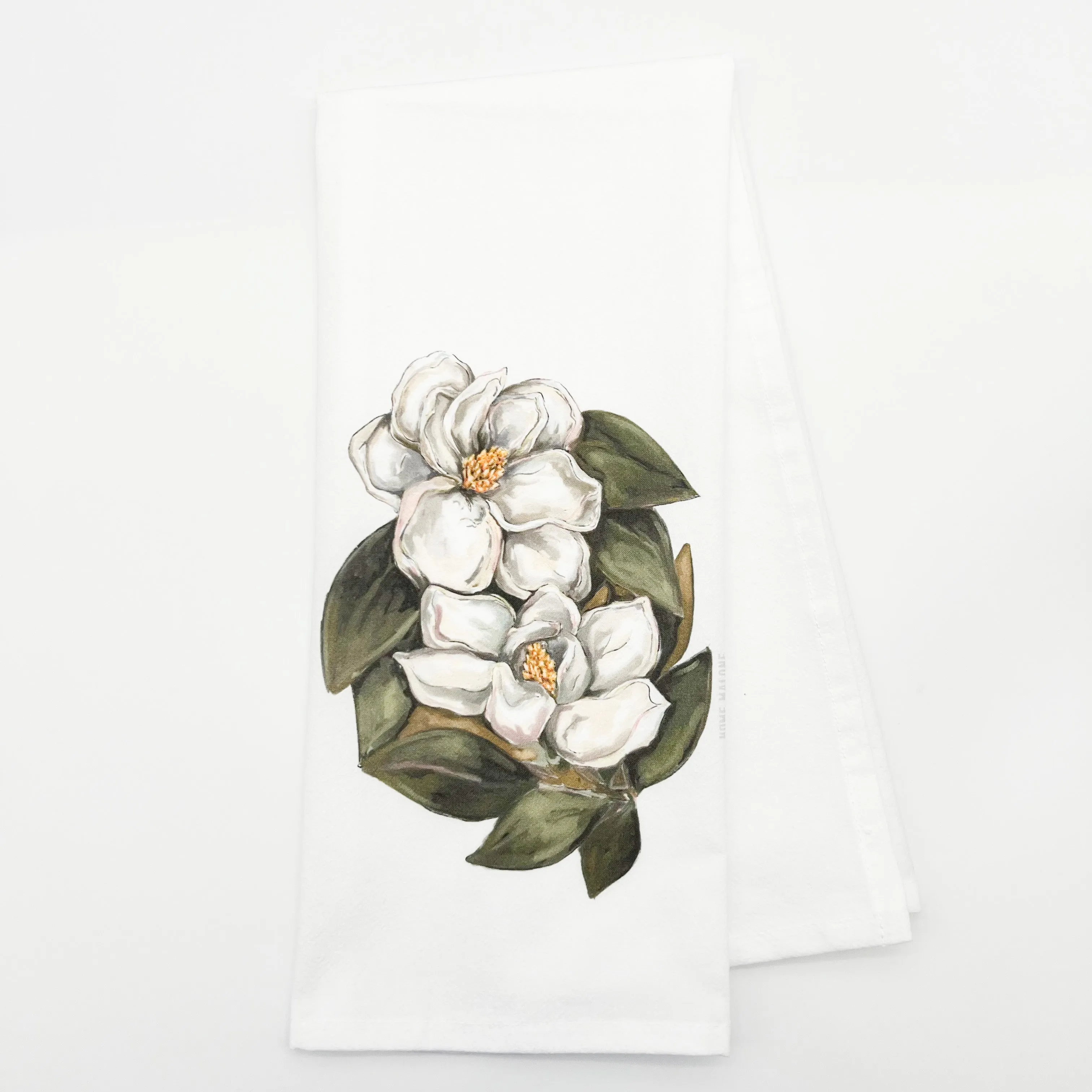 Double Magnolias Tea Towel