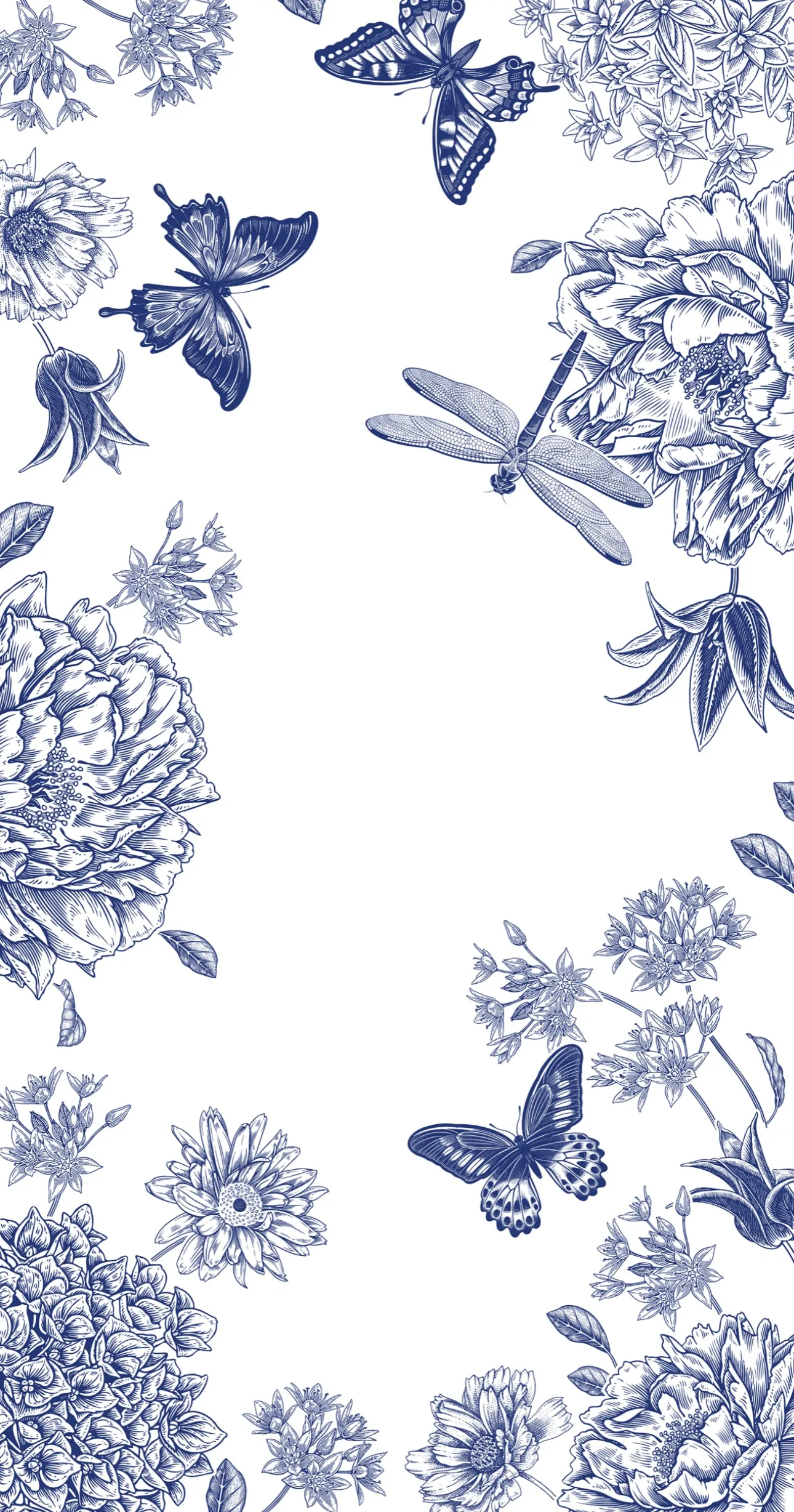 Dragonfly Toile Blue - Printed Guest Towel