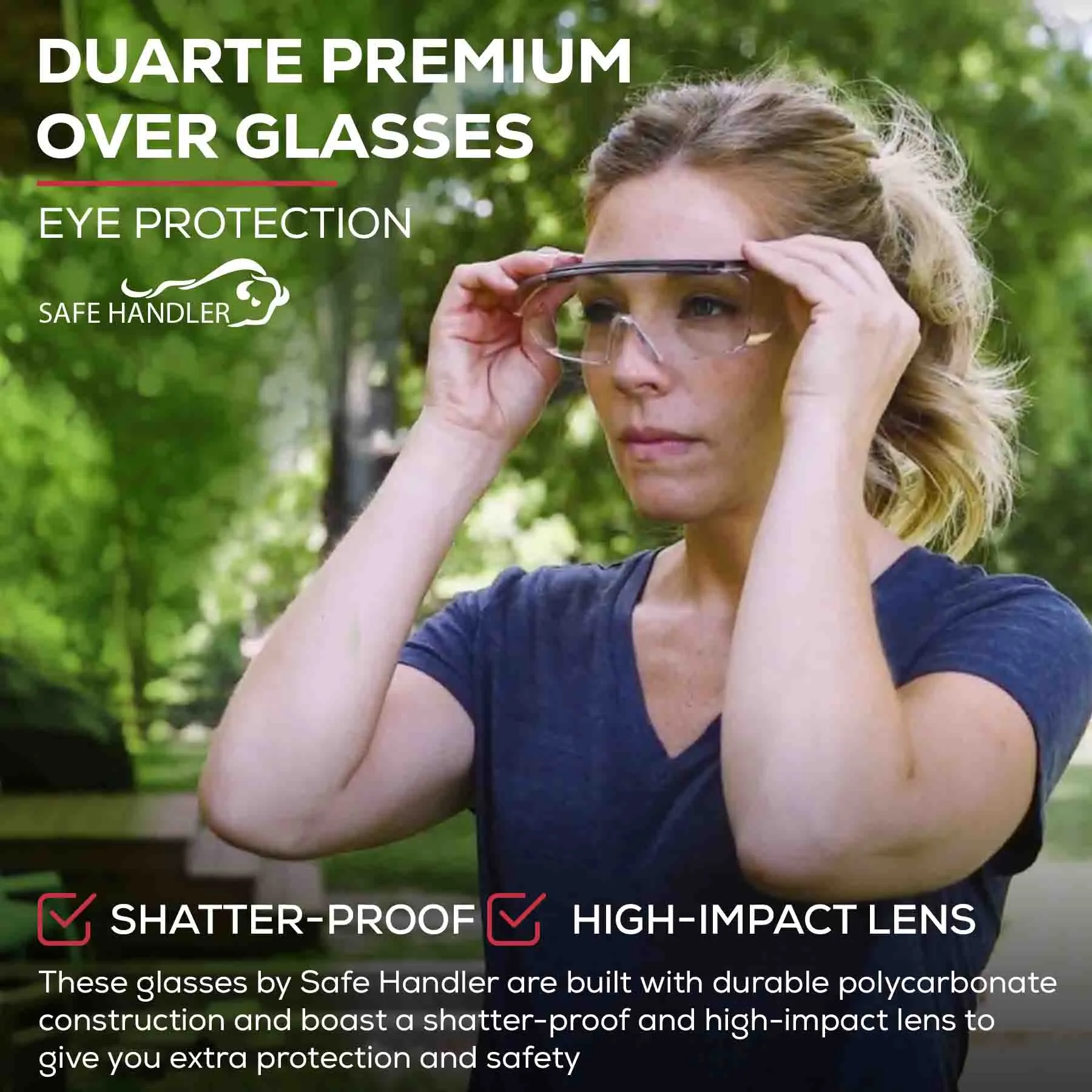 Duarte Premium Over Clear Safety Glasses, ANSI Z87.1, Anti Fog & Scratch