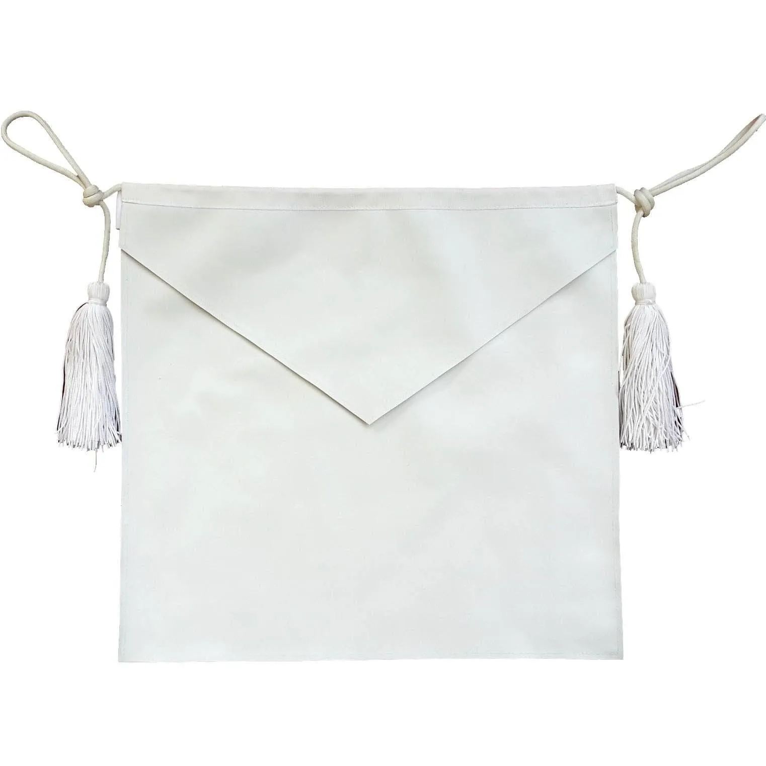 Entered Apprentice Blue Lodge Apron - All White Leather with Cords