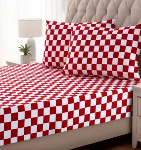 Fitted Bed Sheet-Red Chess