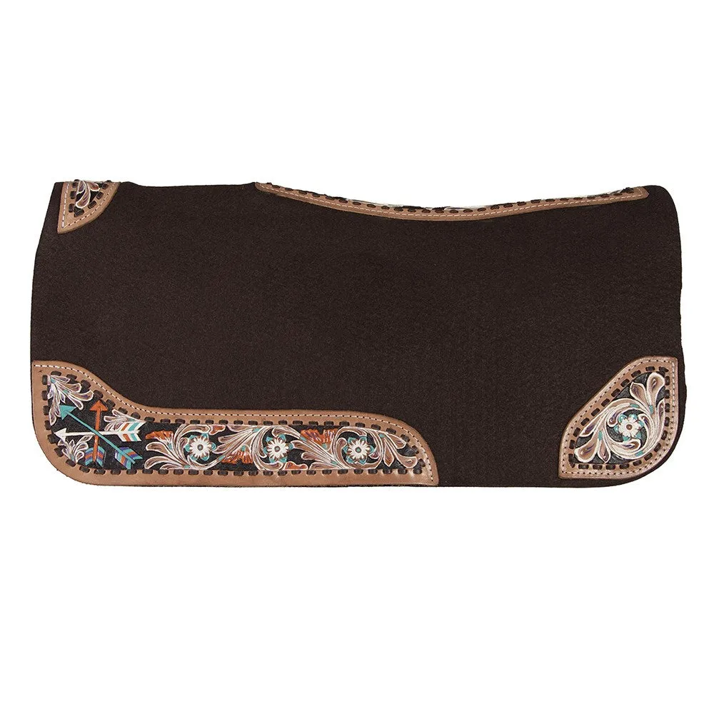 Fort Worth Floral Tooled Felt Saddle Pad