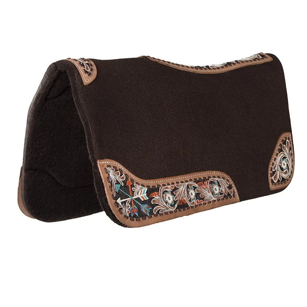 Fort Worth Floral Tooled Felt Saddle Pad