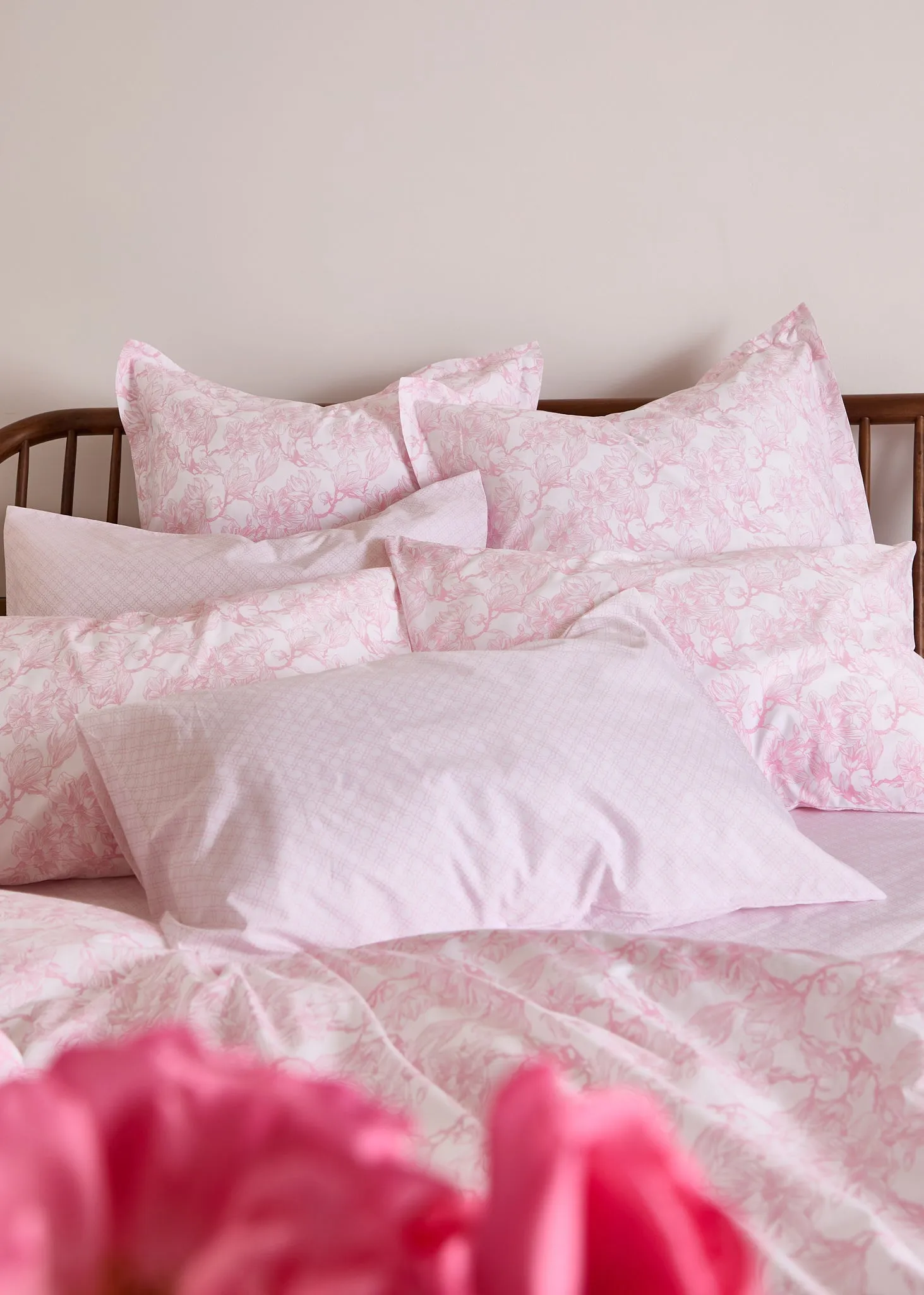 Foxford Pink Magnolia Oxford Pillowcase