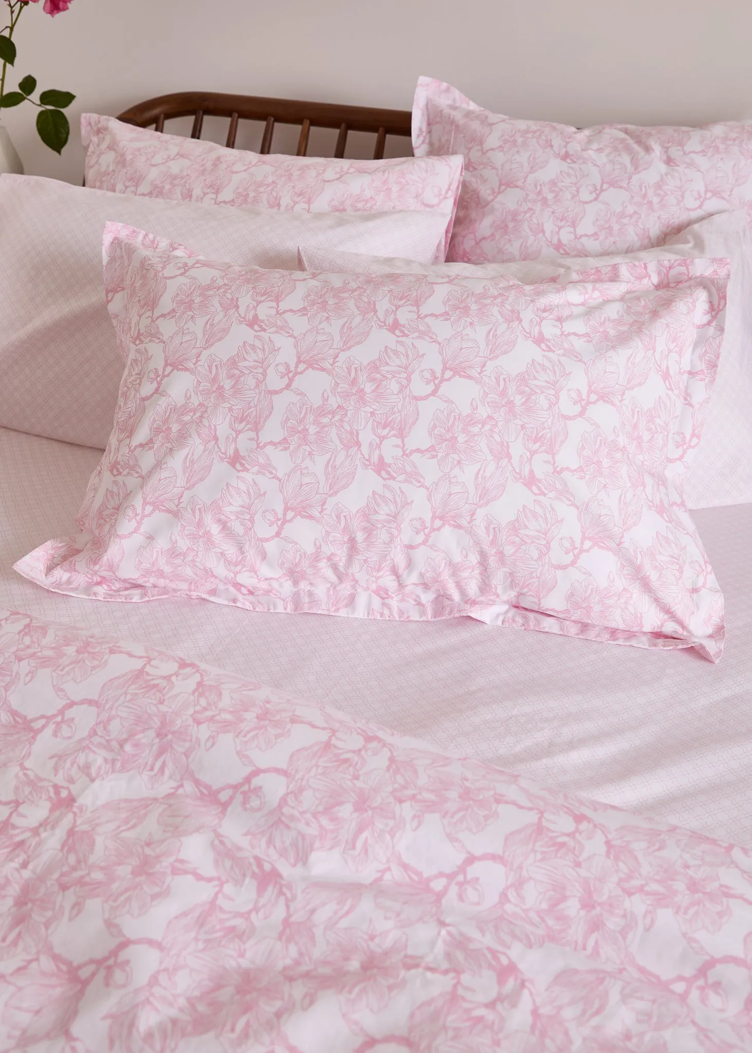 Foxford Pink Magnolia Oxford Pillowcase