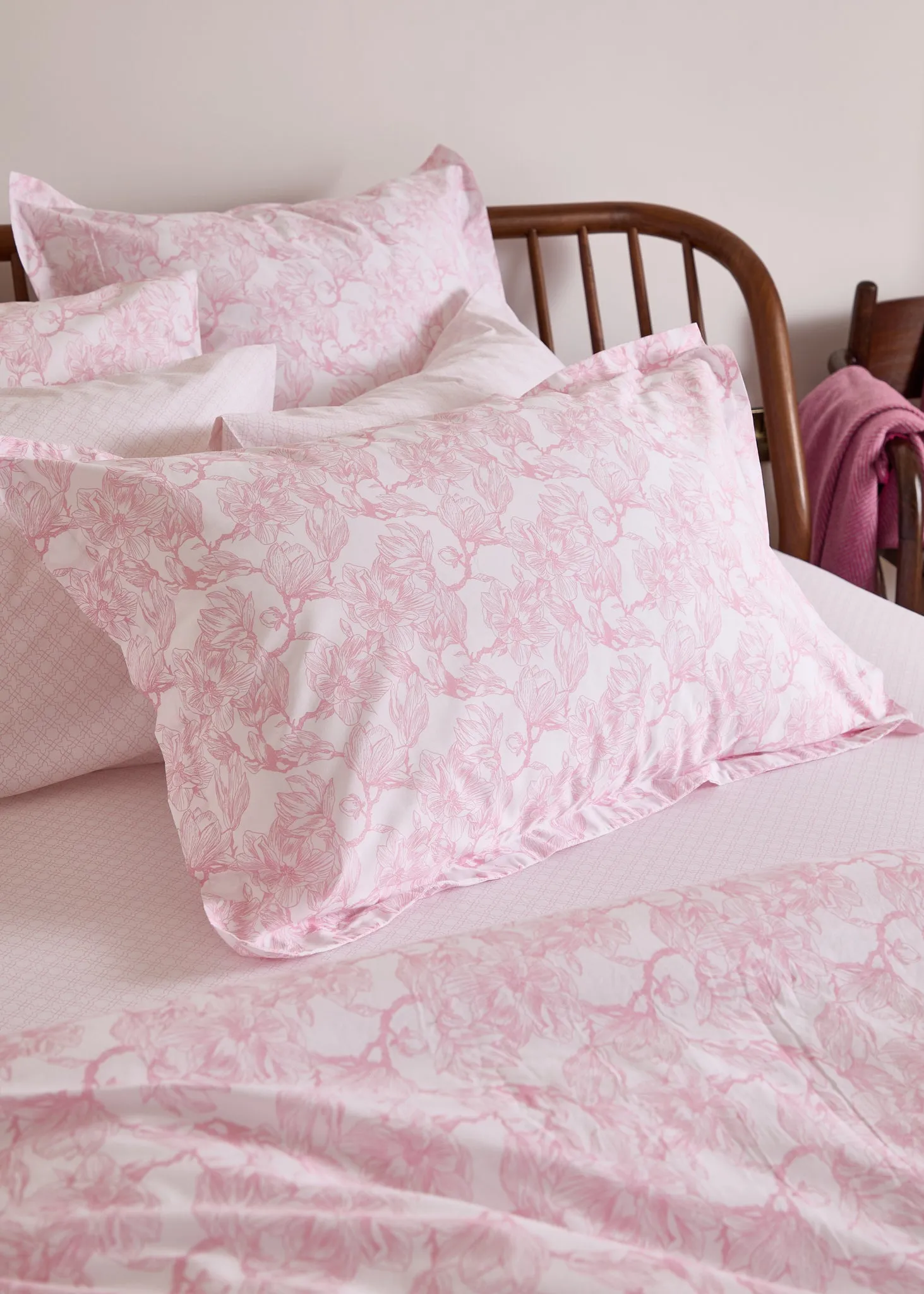 Foxford Pink Magnolia Oxford Pillowcase