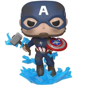 Funko Pop! Marvel: Avengers Endgame - Captain America with Broken Shield & Mjoinir