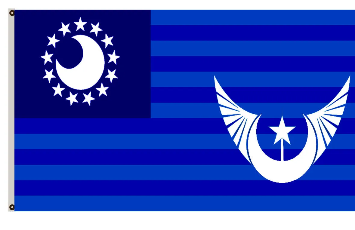 Fyon Star Wars Star Trek fans banner the New Lunar Republic flag