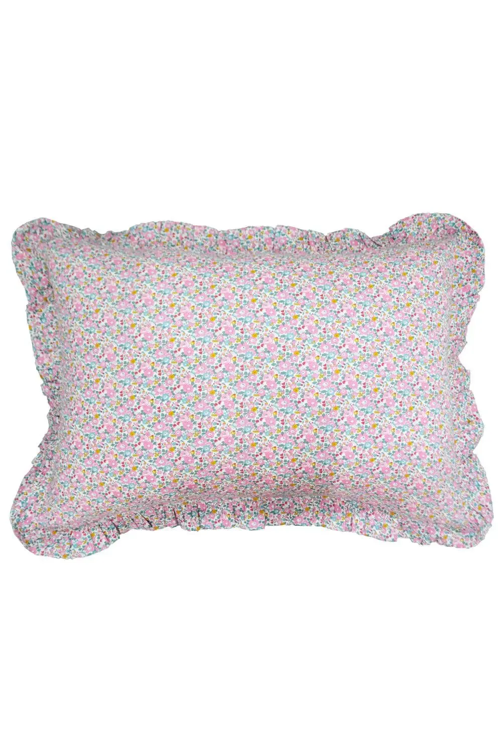 Gathered Edge Pillowcase Made With Liberty Fabric BETSY ANN PINK