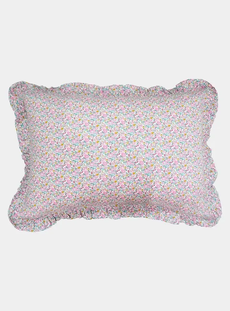 Gathered Edge Pillowcase Made With Liberty Fabric BETSY ANN PINK