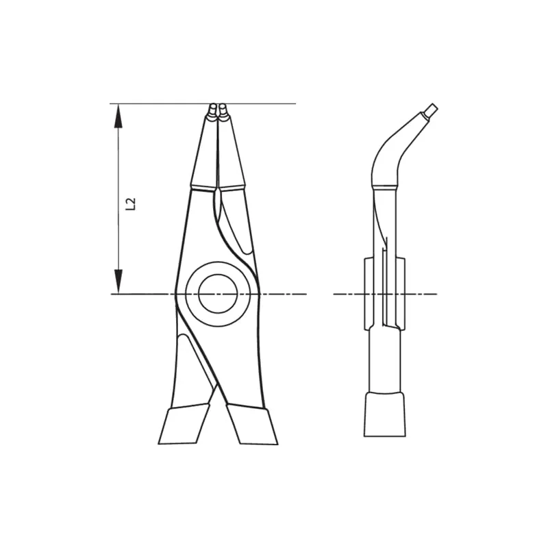 Gedore 2014963 Circlip Pliers For Internal Retaining Rings, Angled 45 Degrees