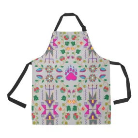 Geometric Floral Fall-Gray Apron