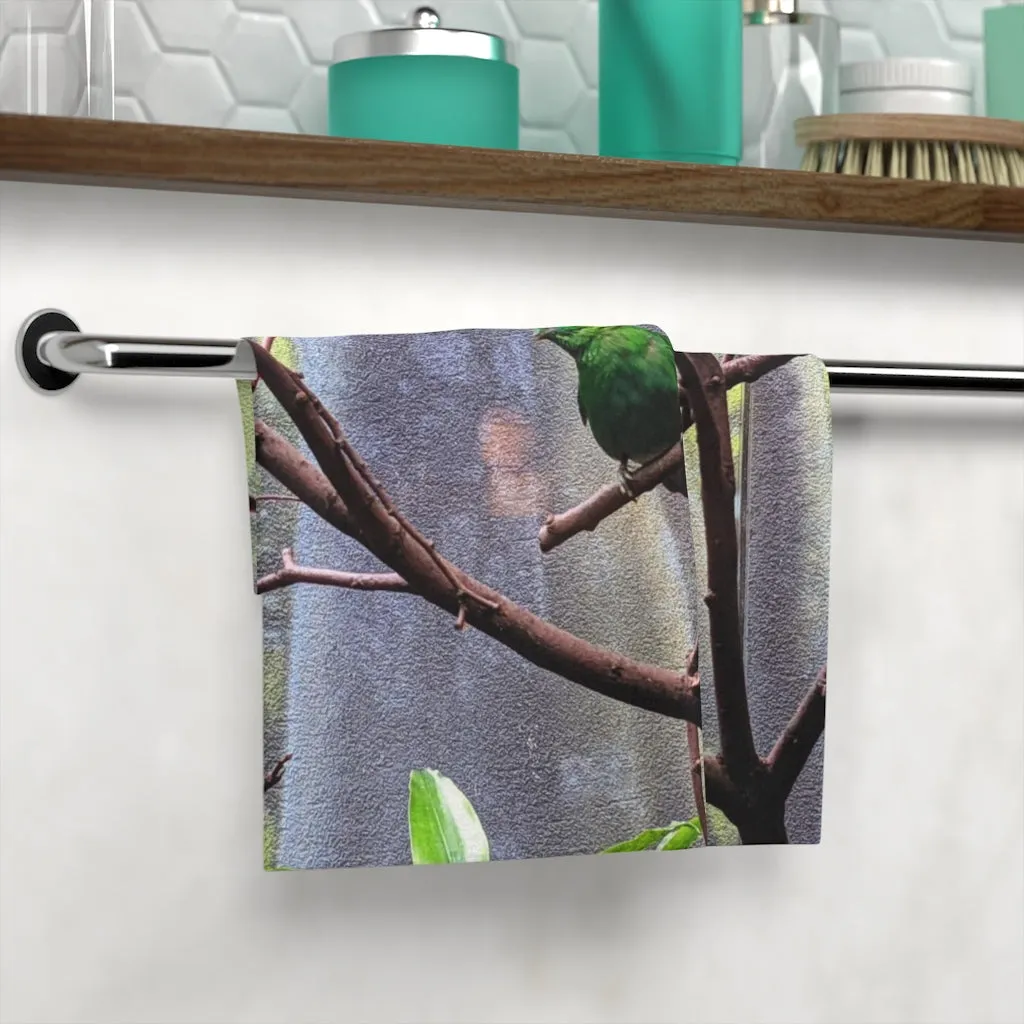 Green Bird Face Towel