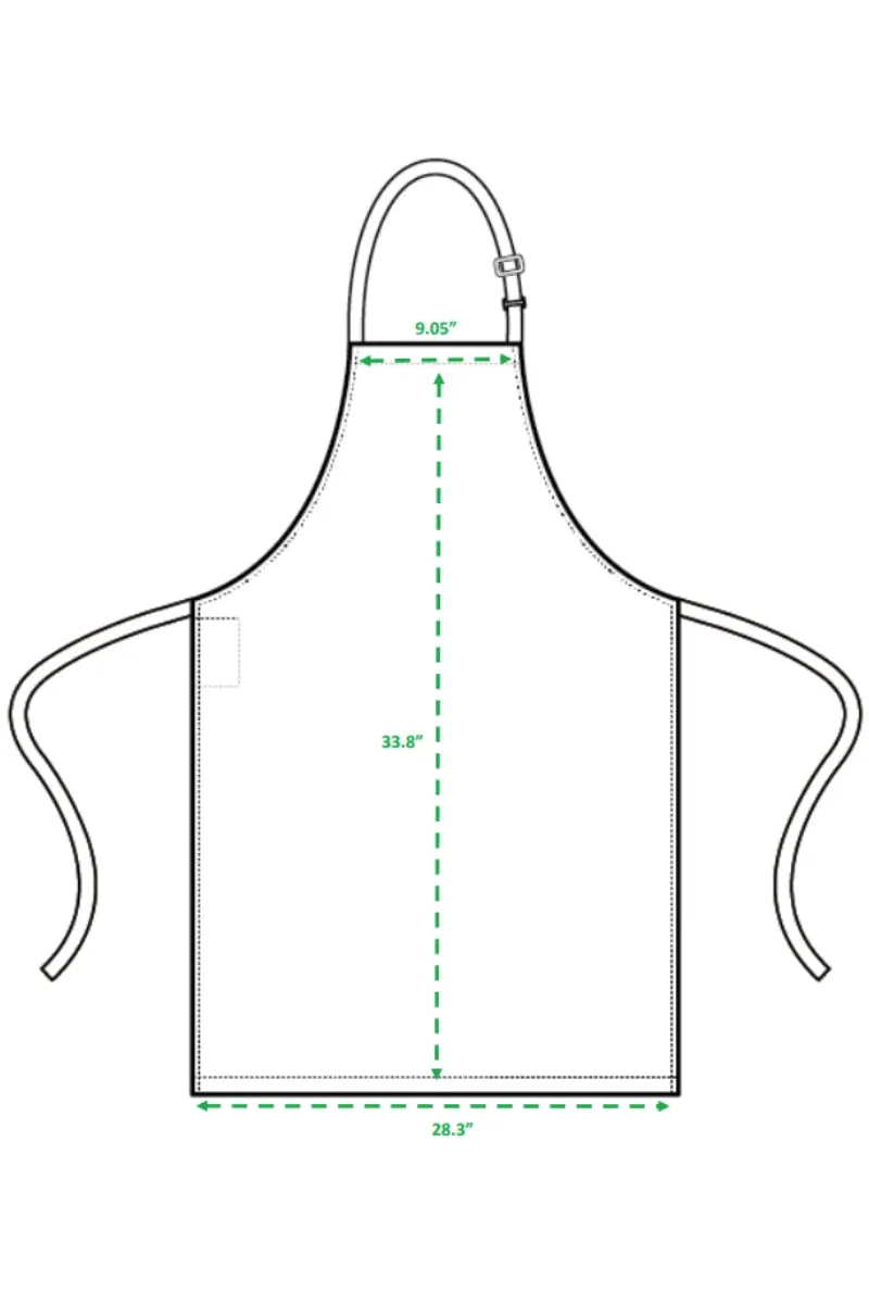 Green Sustainable Bib Apron (No Pockets)