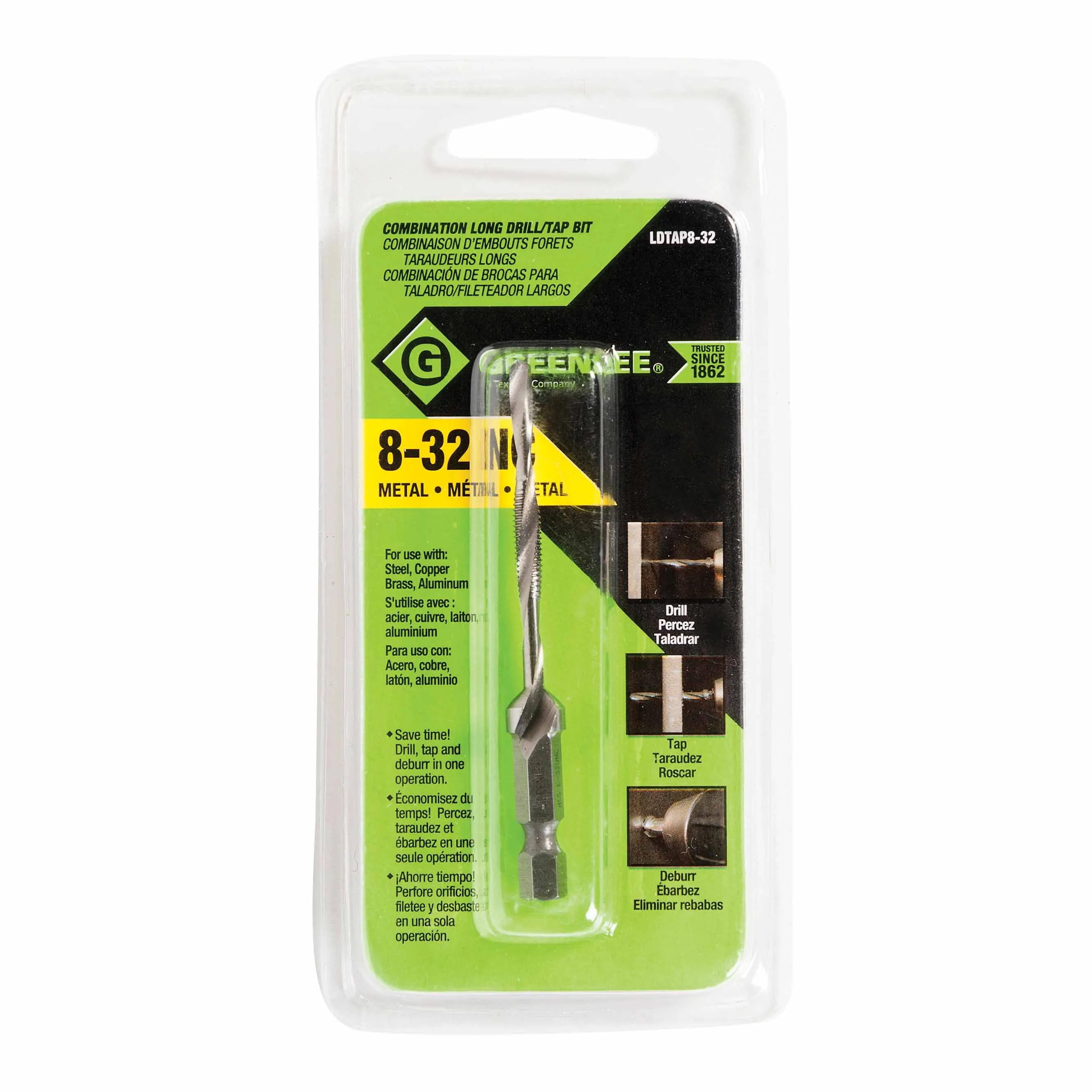 Greenlee LDTAP1/4-20 1/4-20NC Long Drill/Tap Bit