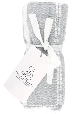 Grey and White Hand Towel by Santa Barbara