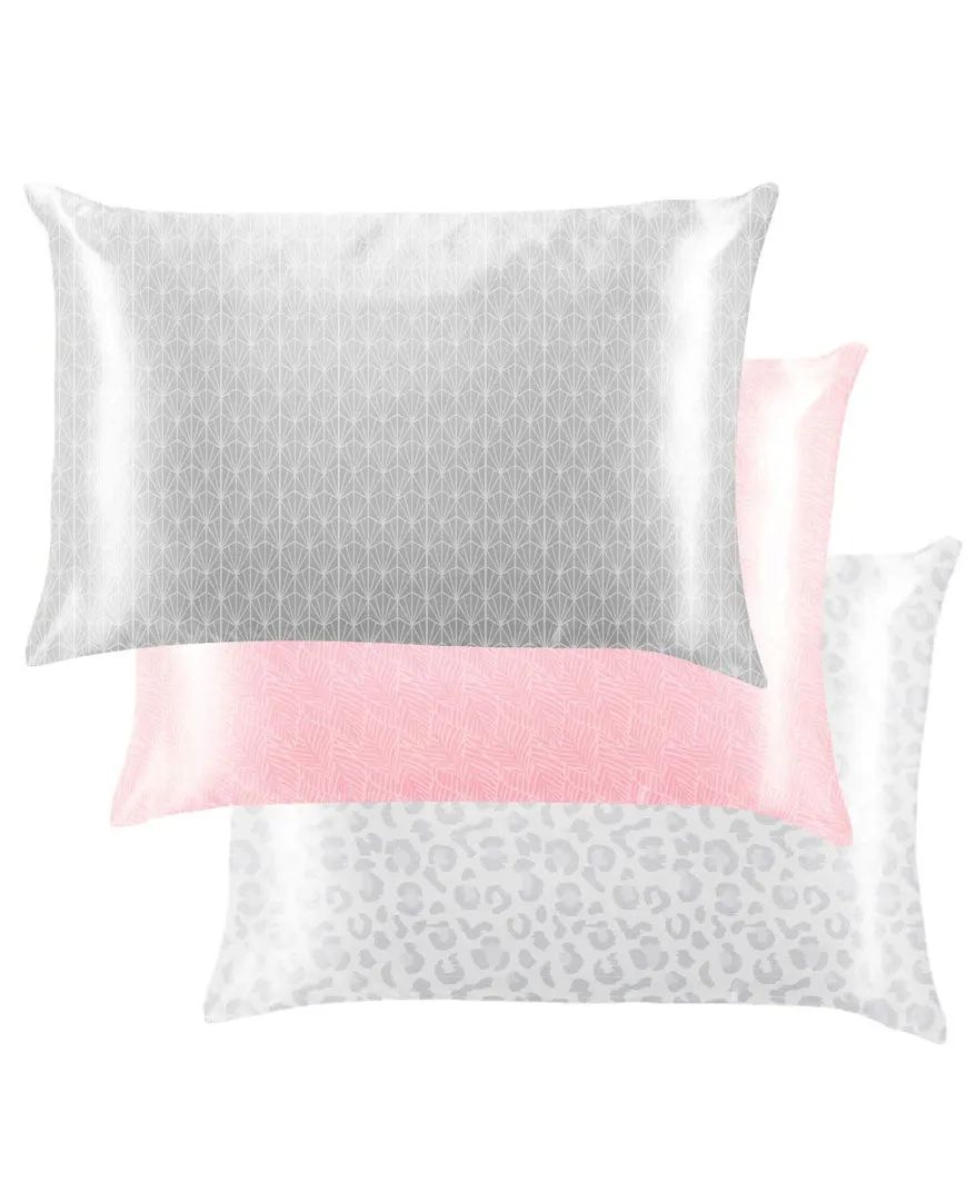 Grey Satin Pillowcase