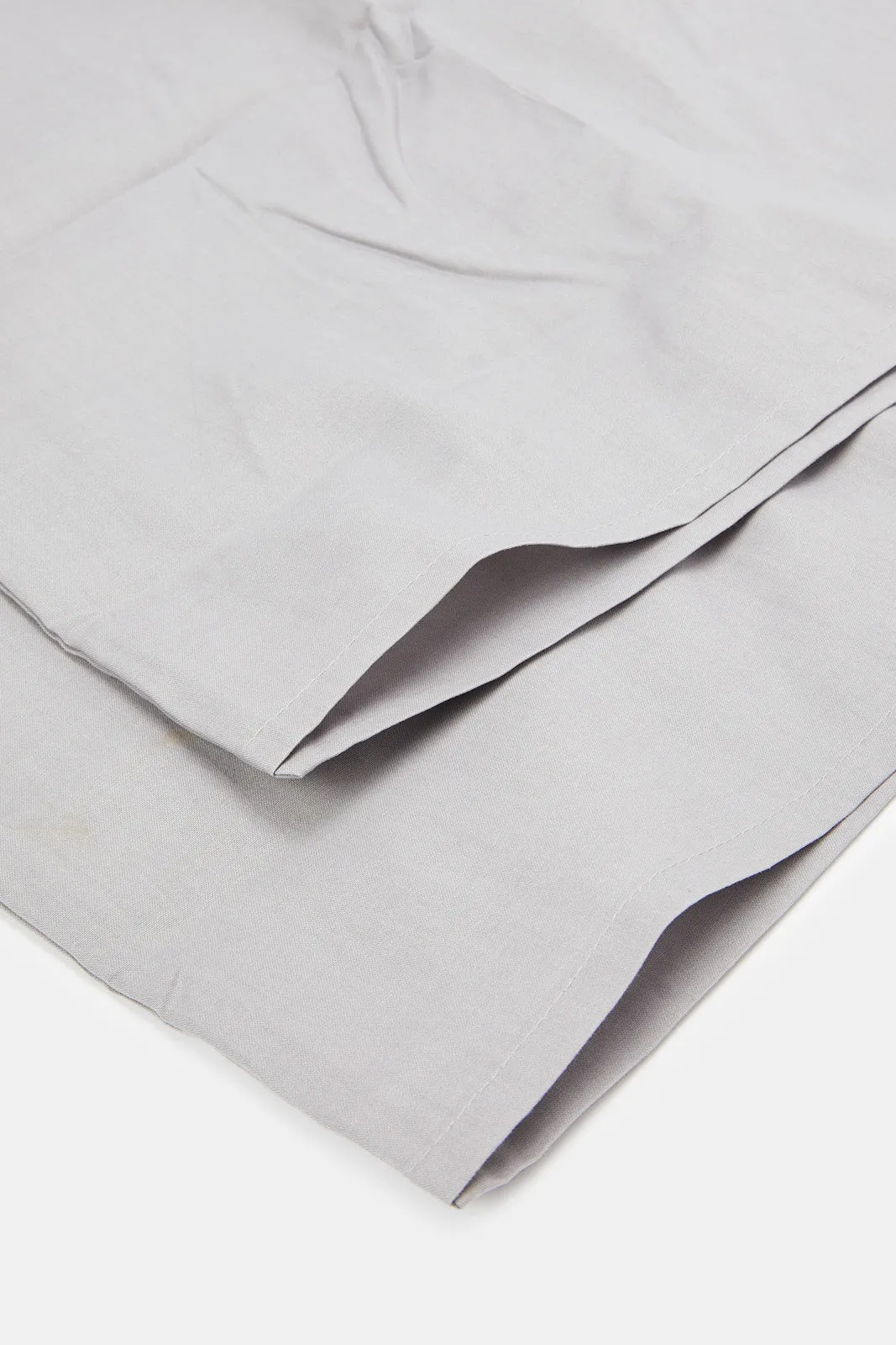 Grey Solid Flat Sheet Set (Double Size)