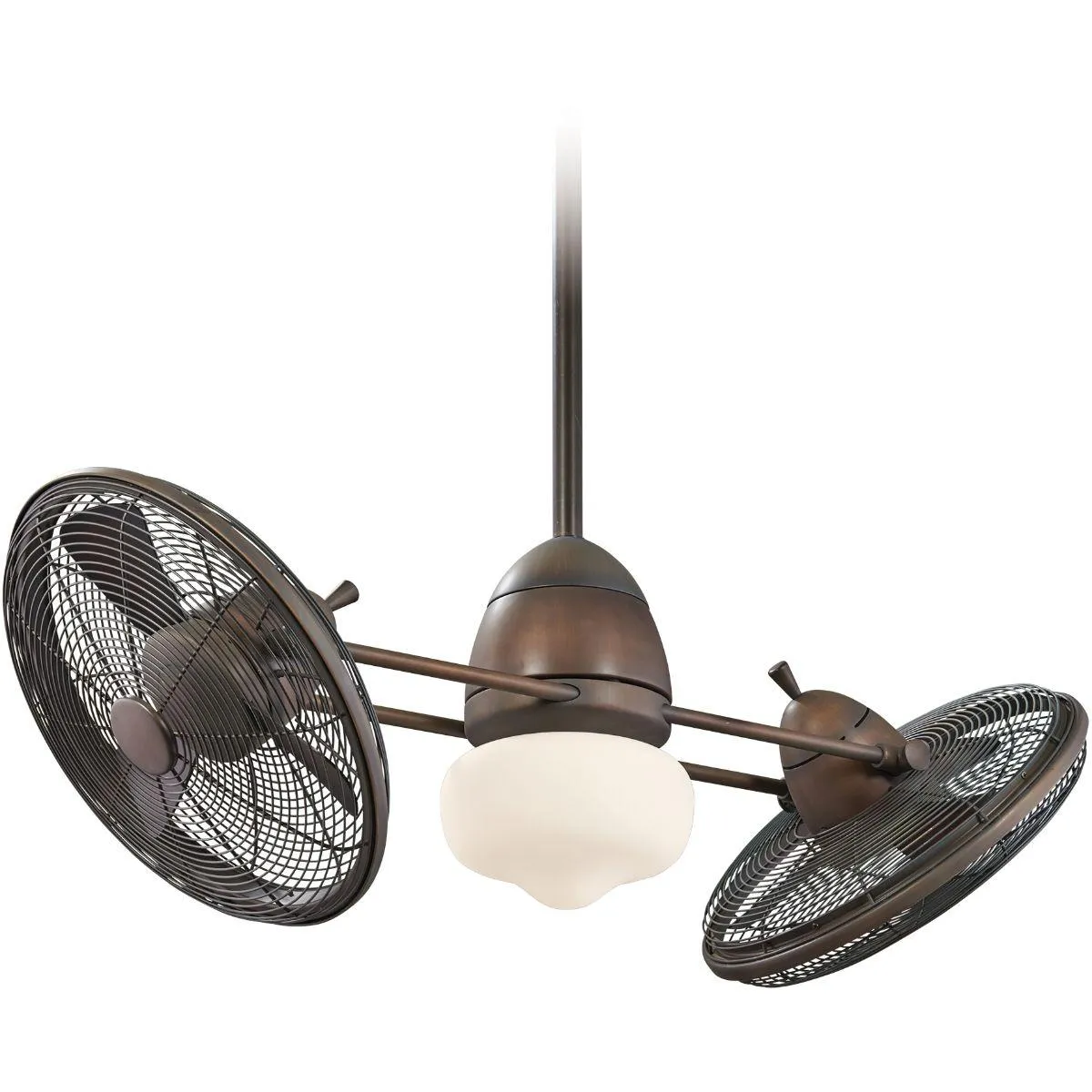 Gyro LED 42" Dual Ceiling Fan with Light and Wall Control, Restoration Bronze