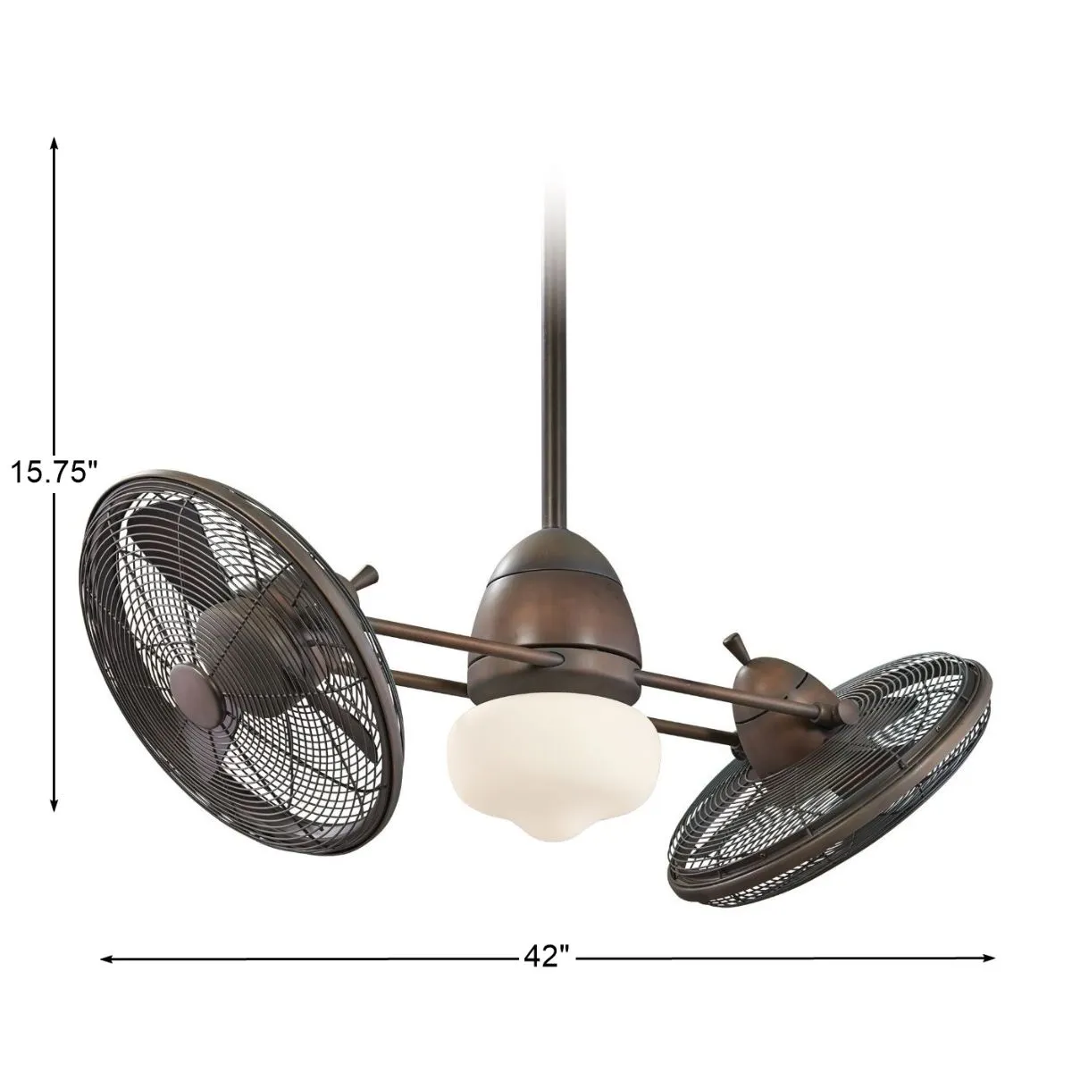 Gyro LED 42" Dual Ceiling Fan with Light and Wall Control, Restoration Bronze