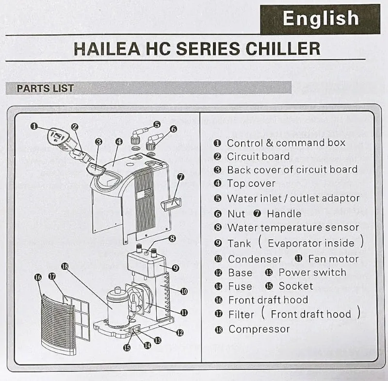 HAILEA Chiller - HC Series - UK 3-Pin Plug Edition