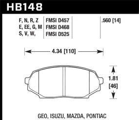 Hawk DTC-60 Brake Pad - Front (HB148G.560)