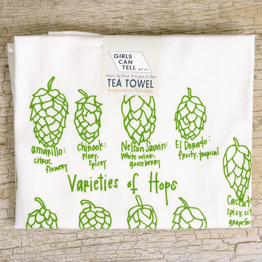 Hops Varieties Tea Towel