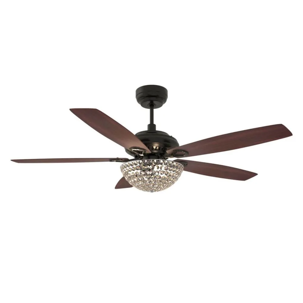 Huntley Black/Rosewood 5 Blade Smart Ceiling Fan with Works with Light & Remote Control