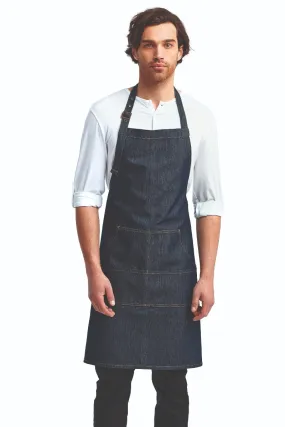 Indigo Denim Bib Adjustable Apron (4 Pocket Pouch)