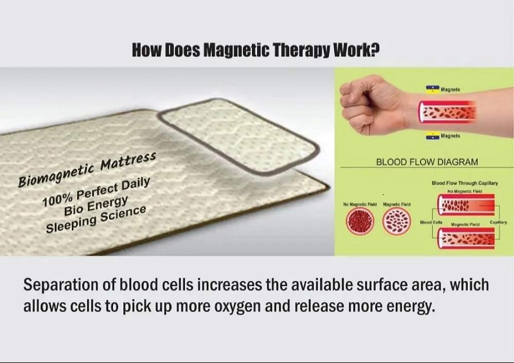 Jay GELAMBE Bio Magnetic Mattress Topper/Pad & with 1 Pillow Pad Magnetic Therapy Biomagnetic Mattress (Maroon,5X6)