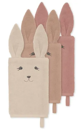 Konges Sløjd Set 3 washcloths | Rose Bunny