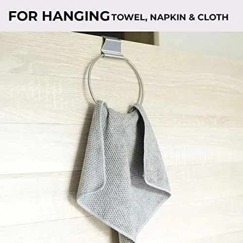 Kuber Industries Stainless Steel Towel Hanger for Bathroom|Easy DIY Installation|Bathroom Accessories for Modern Homes|Multipurpose Napkin Holder for Bathroom & Kitchen|ZT-3121|Pack of 5|Silver