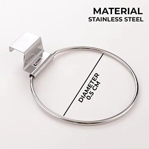 Kuber Industries Stainless Steel Towel Hanger for Bathroom|Easy DIY Installation|Bathroom Accessories for Modern Homes|Multipurpose Napkin Holder for Bathroom & Kitchen|ZT-3121|Pack of 5|Silver