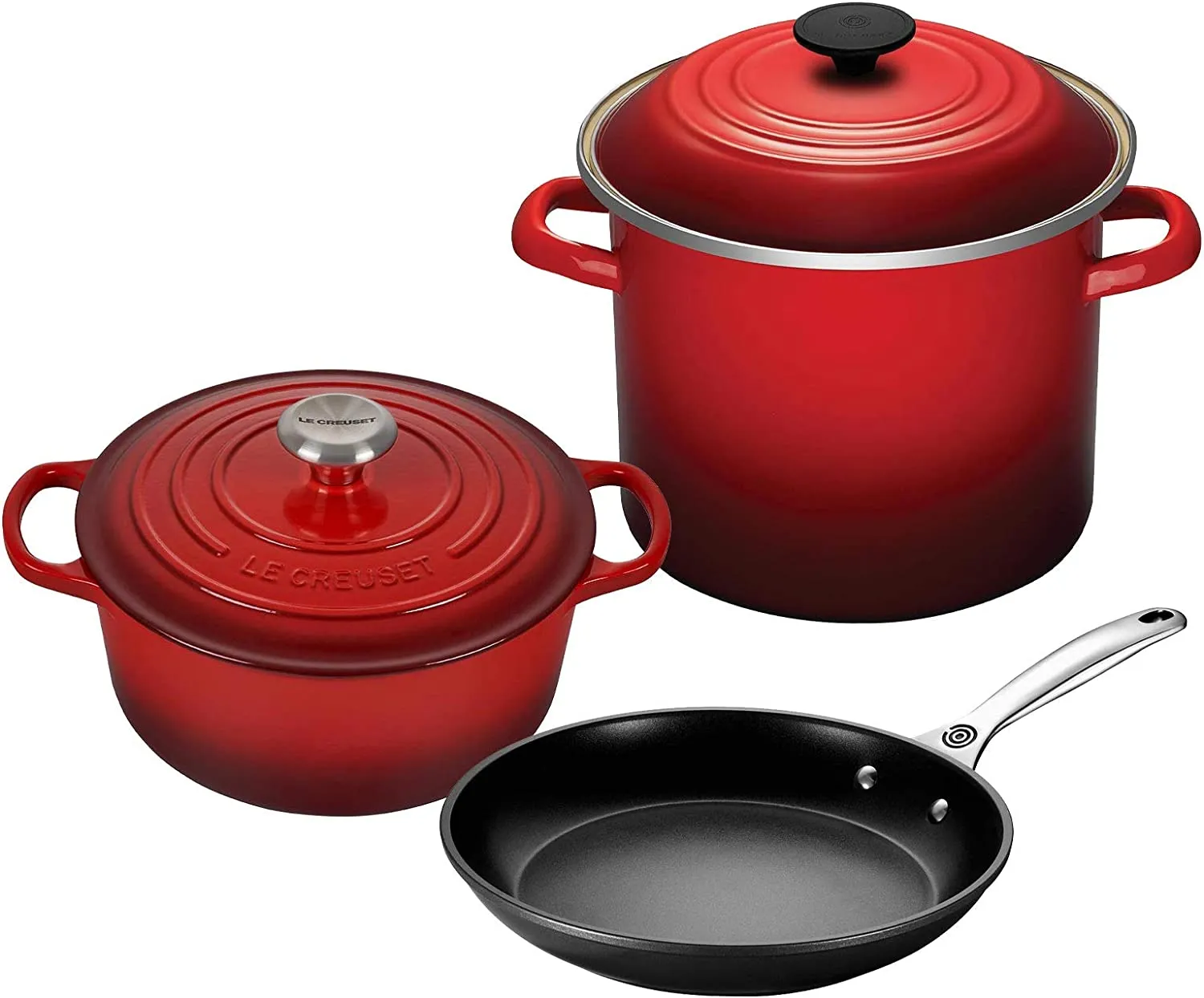 Le Creuset 5-Piece Oven and Stovetop Cookware Bundle - Cerise