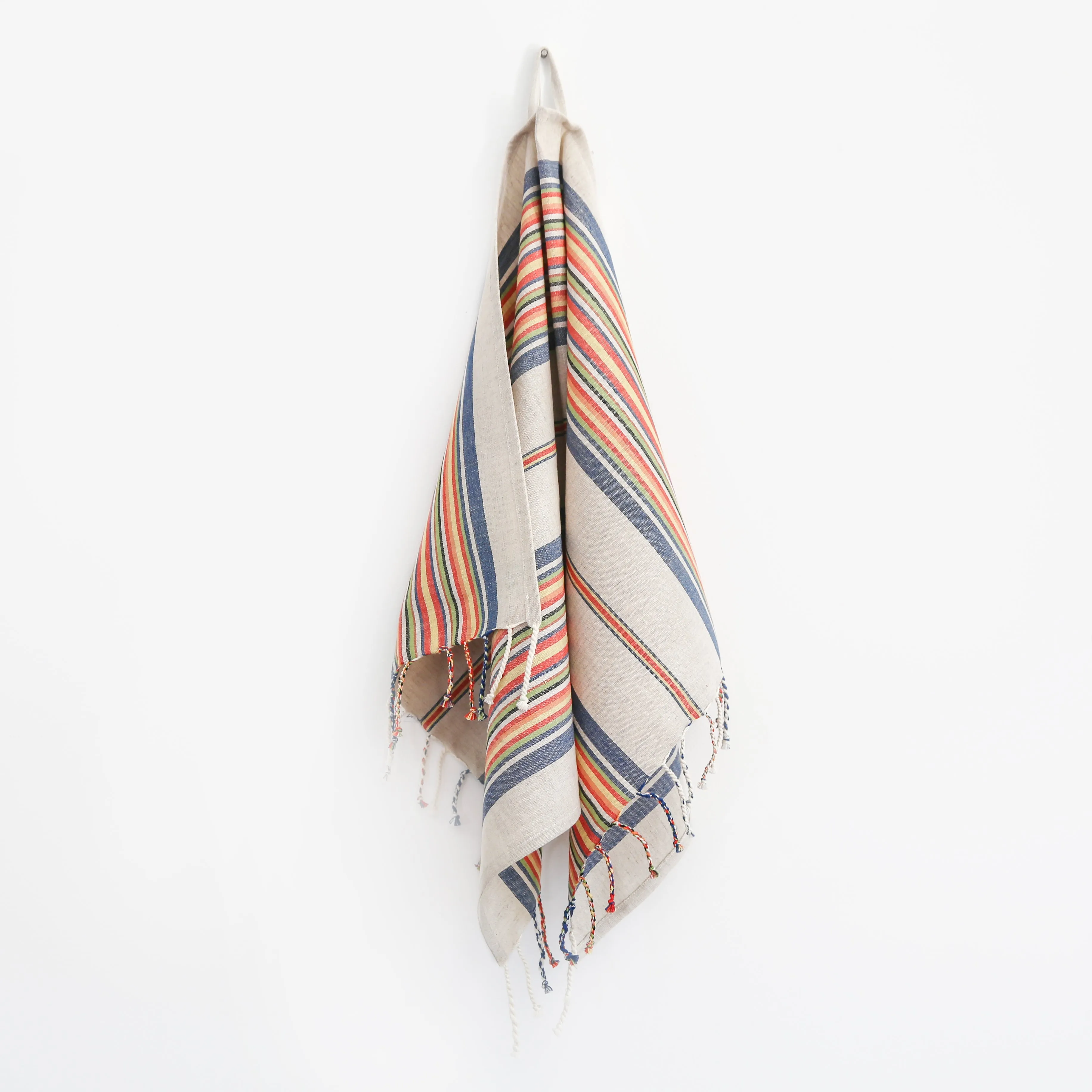 Linen / Cotton Multi Stripe Hand Towel