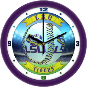 LSU Tigers Wall Clock - Baseball Home Run