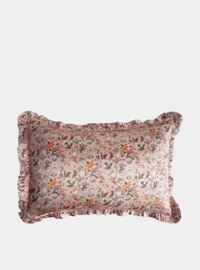 MABELLE HALL PINK Liberty Frill Silk Pillowcase