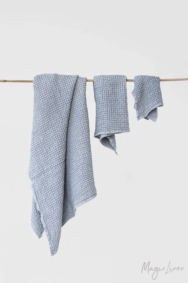 Magic Linen - Waffle Towels in Light Gray