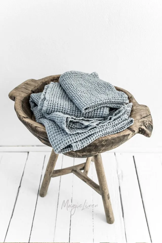 Magic Linen - Waffle Towels in Light Gray